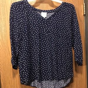 Navy Blue Polka Dot Shirt